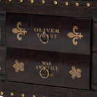 Baxton Studio Charlier Rustic Antique Inspired Dark Brown Faux Leather Upholstered Wood Storage Ottoman with Book Spine Drawer