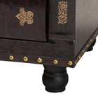 Baxton Studio Charlier Rustic Antique Inspired Dark Brown Faux Leather Upholstered Wood Storage Ottoman with Book Spine Drawer