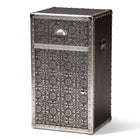 Baxton Studio Cosette Vintage Industrial Silver Metal Floral Accent Cabinet