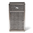 Baxton Studio Cosette Vintage Industrial Silver Metal Floral Accent Cabinet