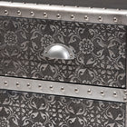 Baxton Studio Cosette Vintage Industrial Silver Metal Floral Accent Cabinet