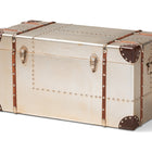 Baxton Studio Bechet French Industrial Silver Metal Storage Trunk