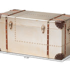 Baxton Studio Bechet French Industrial Silver Metal Storage Trunk