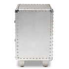 Baxton Studio Davet French Industrial Silver Metal 2-Drawer End Table