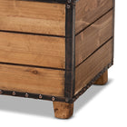 Baxton Studio Marelli Rustic Dark Brown Faux Leather Upholstered 2-Piece Wood Storage Trunk Ottoman Set