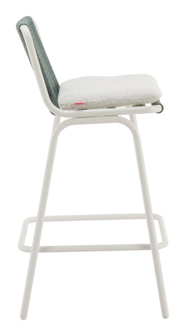 Zuo Luft Barstool (Set of 2) White & Green