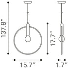 Zuo Irenza Ceiling Lamp Brass