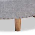 Baxton Studio Vinet Modern and Contemporary Light Gray Fabric Upholstered Natural Wood Cocktail Ottoman