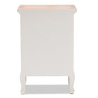 Baxton Studio Capucine Antique French Country Cottage Two Tone Natural Whitewashed Oak and White Finished Wood 3-Drawer End Table