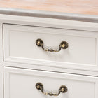 Baxton Studio Capucine Antique French Country Cottage Two Tone Natural Whitewashed Oak and White Finished Wood 3-Drawer End Table