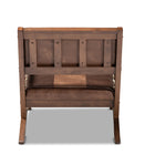 Baxton Studio Rovelyn Rustic Brown Faux Leather Upholstered Walnut Finished Wood Lounge Chair