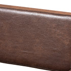 Baxton Studio Rovelyn Rustic Brown Faux Leather Upholstered Walnut Finished Wood Lounge Chair