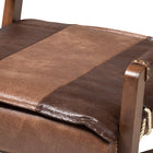 Baxton Studio Rovelyn Rustic Brown Faux Leather Upholstered Walnut Finished Wood Lounge Chair