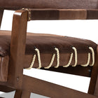 Baxton Studio Rovelyn Rustic Brown Faux Leather Upholstered Walnut Finished Wood Lounge Chair