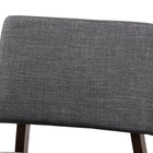 Baxton Studio Colton Mid-Century Modern Dark Gray Fabric Upholstered and Walnut-Finished Wood Bar Stool Set of 2