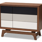 Baxton Studio Svante Mid-Century Modern Multicolor Finished Wood 6-Drawer Chest