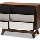 Baxton Studio Svante Mid-Century Modern Multicolor Finished Wood 6-Drawer Chest