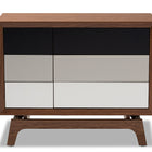 Baxton Studio Svante Mid-Century Modern Multicolor Finished Wood 6-Drawer Chest