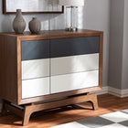 Baxton Studio Svante Mid-Century Modern Multicolor Finished Wood 6-Drawer Chest