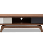 Baxton Studio Svante Mid-Century Modern Multicolor Finished Wood 3-Drawer TV Stand
