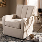 Baxton Studio Rayner Modern and Contemporary Beige Fabric Upholstered Swivel Chair