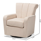 Baxton Studio Rayner Modern and Contemporary Beige Fabric Upholstered Swivel Chair