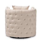 Baxton Studio Micah Modern and Contemporary Beige Fabric Upholstered Tufted Swivel Chair