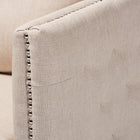 Baxton Studio Micah Modern and Contemporary Beige Fabric Upholstered Tufted Swivel Chair