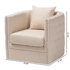 Baxton Studio Micah Modern and Contemporary Beige Fabric Upholstered Tufted Swivel Chair