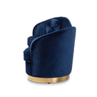 Baxton Studio Nevena Glam Royal Blue Velvet Fabric Upholstered Gold-Finished Sofa