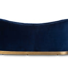 Baxton Studio Nevena Glam Royal Blue Velvet Fabric Upholstered Gold-Finished Sofa