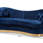 Baxton Studio Nevena Glam Royal Blue Velvet Fabric Upholstered Gold-Finished Sofa