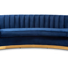 Baxton Studio Milena Glam Royal Blue Velvet Fabric Upholstered Gold-Finished Sofa