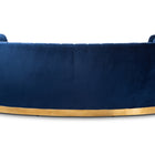 Baxton Studio Milena Glam Royal Blue Velvet Fabric Upholstered Gold-Finished Sofa