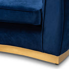 Baxton Studio Milena Glam Royal Blue Velvet Fabric Upholstered Gold-Finished Sofa