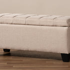 Baxton Studio Fera Modern and Contemporary Beige Fabric Upholstered Storage Ottoman