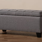 Baxton Studio Fera Modern and Contemporary Gray Fabric Upholstered Storage Ottoman