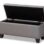 Baxton Studio Fera Modern and Contemporary Gray Fabric Upholstered Storage Ottoman