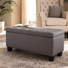 Baxton Studio Fera Modern and Contemporary Gray Fabric Upholstered Storage Ottoman