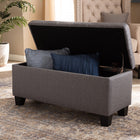 Baxton Studio Fera Modern and Contemporary Gray Fabric Upholstered Storage Ottoman