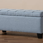 Baxton Studio Fera Modern and Contemporary Light Blue Fabric Upholstered Storage Ottoman
