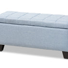 Baxton Studio Fera Modern and Contemporary Light Blue Fabric Upholstered Storage Ottoman