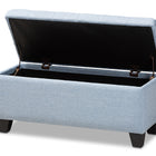 Baxton Studio Fera Modern and Contemporary Light Blue Fabric Upholstered Storage Ottoman
