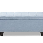Baxton Studio Fera Modern and Contemporary Light Blue Fabric Upholstered Storage Ottoman