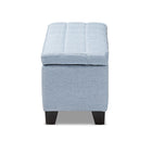Baxton Studio Fera Modern and Contemporary Light Blue Fabric Upholstered Storage Ottoman