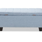 Baxton Studio Fera Modern and Contemporary Light Blue Fabric Upholstered Storage Ottoman