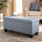 Baxton Studio Fera Modern and Contemporary Light Blue Fabric Upholstered Storage Ottoman