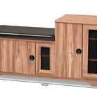 Baxton Studio Valina Modern and Contemporary Dark Brown Faux Leather Upholstered 2-Door Wood Shoe Storage Bench with Cabinet