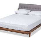 Baxton Studio Sante Mid-Century Modern Grey Fabric Upholstered Wood King Size Platform Bed