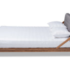 Baxton Studio Sante Mid-Century Modern Grey Fabric Upholstered Wood Queen Size Platform Bed